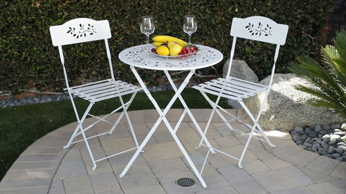 Winston Porter Alfreda 2 Person Round Outdoor Dining Set